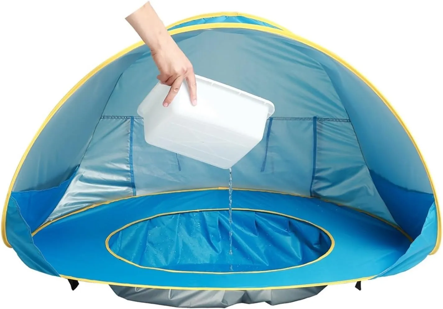 Orange Beach Tent - Sun Shelter with UV-Blocking Canopy and Mesh Walls, 10 sq ft