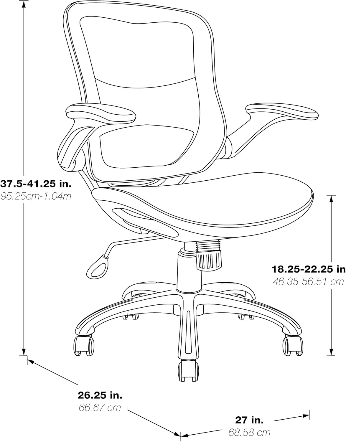 OSP Home Furnishings Riley Ventilated Manager's Office Desk Chair with Breathable Mesh Seat and Back, White Base with Black
