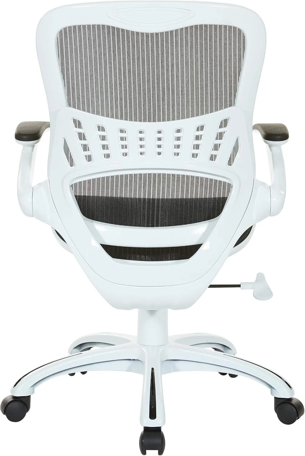 OSP Home Furnishings Riley Ventilated Manager's Office Desk Chair with Breathable Mesh Seat and Back, White Base with Black