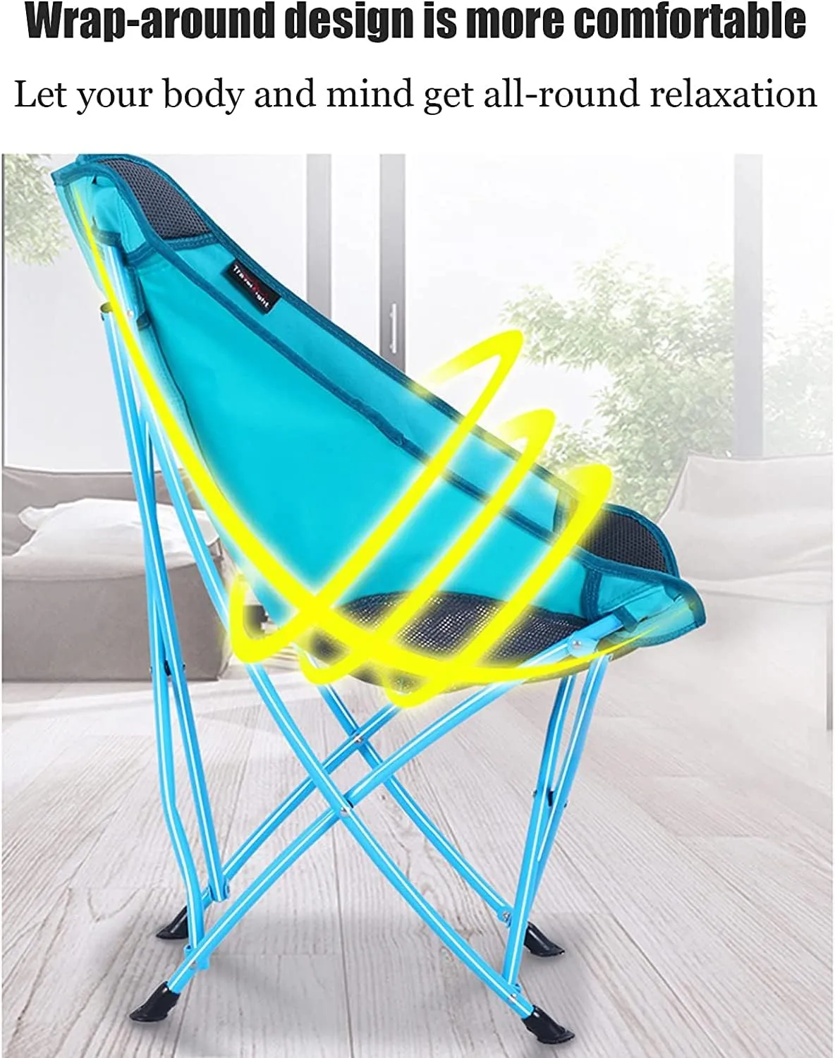 Outdoor Camping Chair Ultralight Camping Chair with Mesh Stitching Compact Folding Backpacking Seat Stool with Large Back Storage Pocket Portable Folding Lawn Chairs, Blue