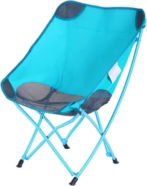 Outdoor Camping Chair Ultralight Camping Chair with Mesh Stitching Compact Folding Backpacking Seat Stool with Large Back Storage Pocket Portable Folding Lawn Chairs, Blue