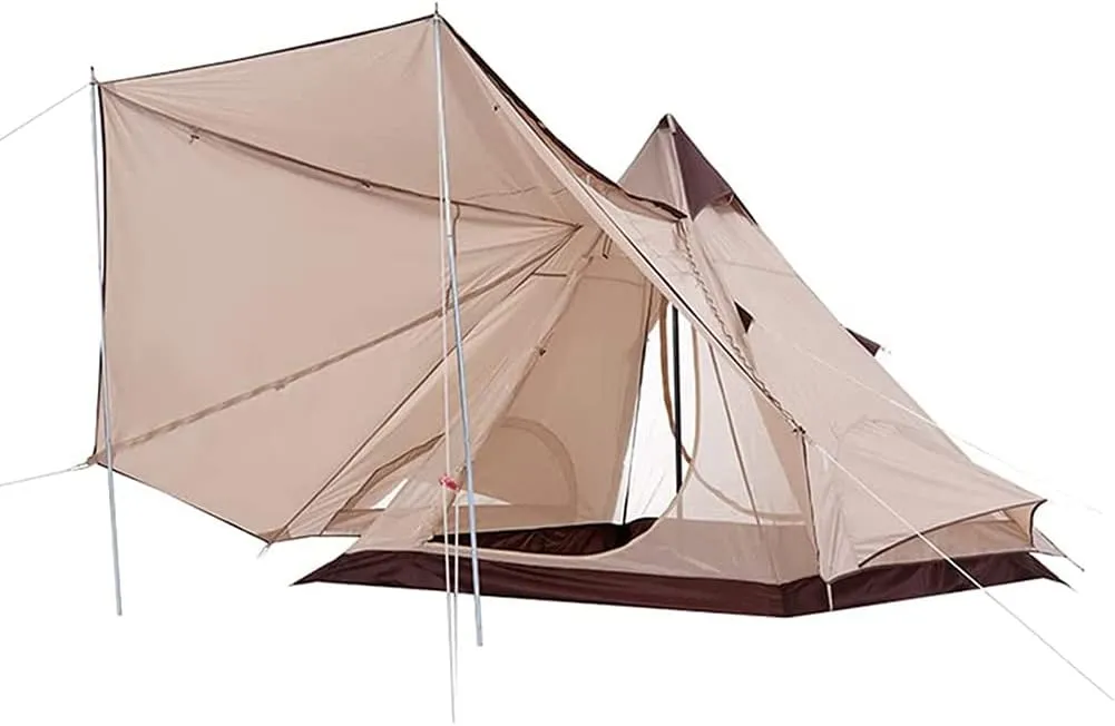 Outdoor Camping Pyramid Tent Double Layer Indian Beach Tent Casual Picnic Mongolian Yurt Tent Hiking Shelter