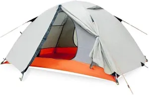 Outdoor Camping Tent 3 to 4 Person Tent Double Layer Waterproof Design Lightweight Backpack Tent Easy to Set Up Suitable for Outdoor Hiking and Mountain Trips