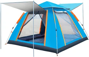 Outdoor Camping Tent, Automatic Pop-Up Quick Open Tent, Wind Proof Anti-UV, with Carry Bag, for Camping, Traveling, Hiking or Backyard Fun, Blue