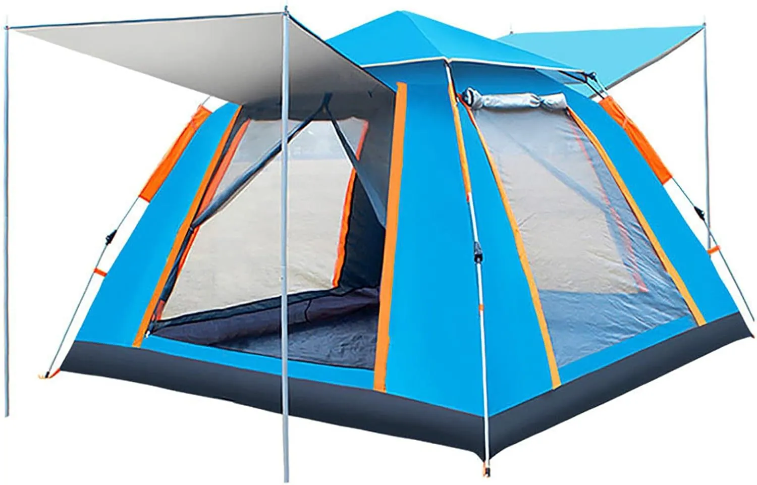 Outdoor Camping Tent, Automatic Pop-Up Quick Open Tent, Wind Proof Anti-UV, with Carry Bag, for Camping, Traveling, Hiking or Backyard Fun, Blue