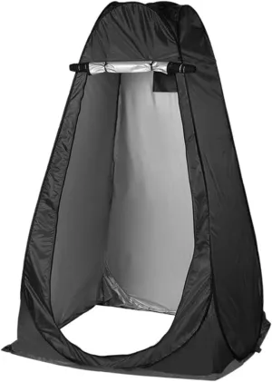 Outdoor Camping Tent Portable Shower Bath Changing Fitting Room Rain Camping Beach Privacy Toilet Tents with 3 Windows Change Clothes Tent (Color : 120CM Black, Size : 1)