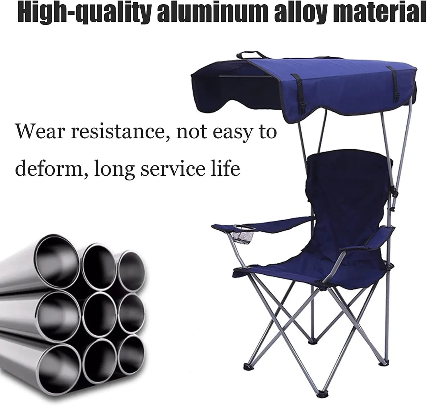 Outdoor Chair Folding Camping Chair Camping Chair With Shade Canopy Chair, Folding Recliner, Adjustable Outdoor Beach Lightweight Sunshade Folding Chairs Camping Chair Foldable Chair ( Color : A , Siz