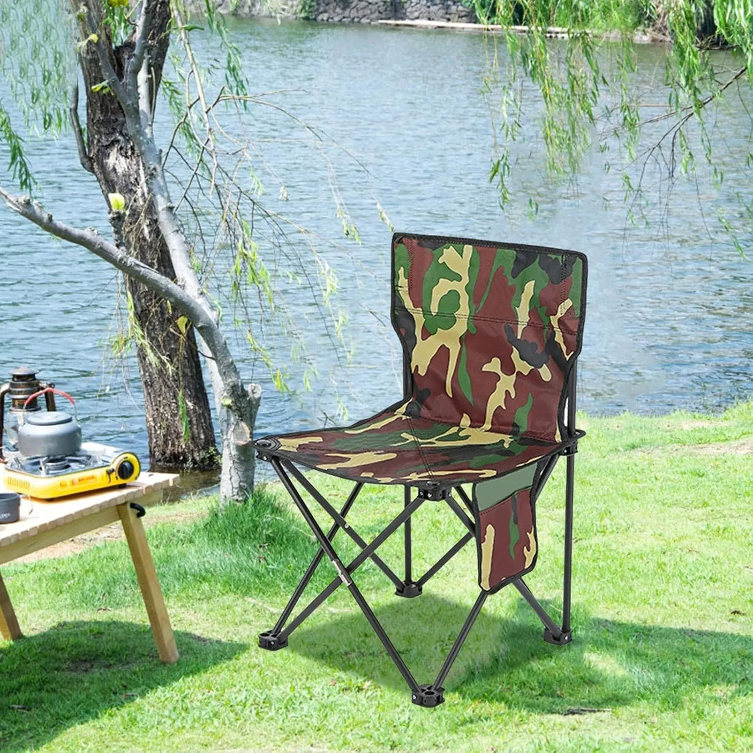 Outdoor Chair Outdoor Camping Chairs Portable Fishing Chair Fishing Leisure Folding Stool Aluminum Alloy Camping Hiking Camp Chairs (Color : 2)