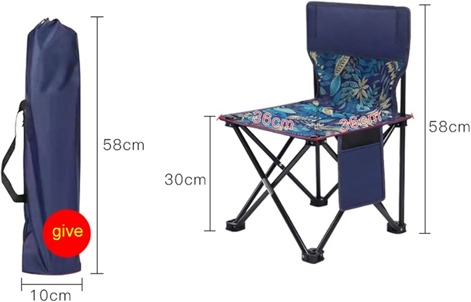 Outdoor Chair Outdoor Camping Chairs Portable Fishing Chair Fishing Leisure Folding Stool Aluminum Alloy Camping Hiking Camp Chairs (Color : 2)