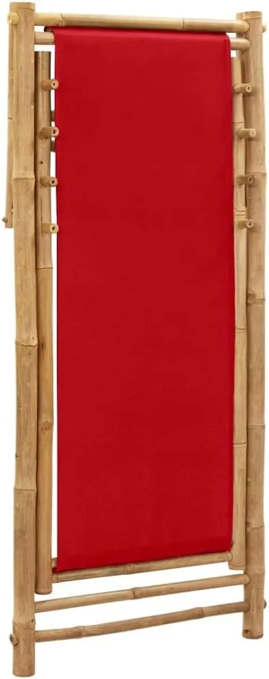 Outdoor Chairs,Zero Gravity Chair,Folding Stool,Deck Chair Bamboo and Canvas RedFor Gardens, patios, Balconies