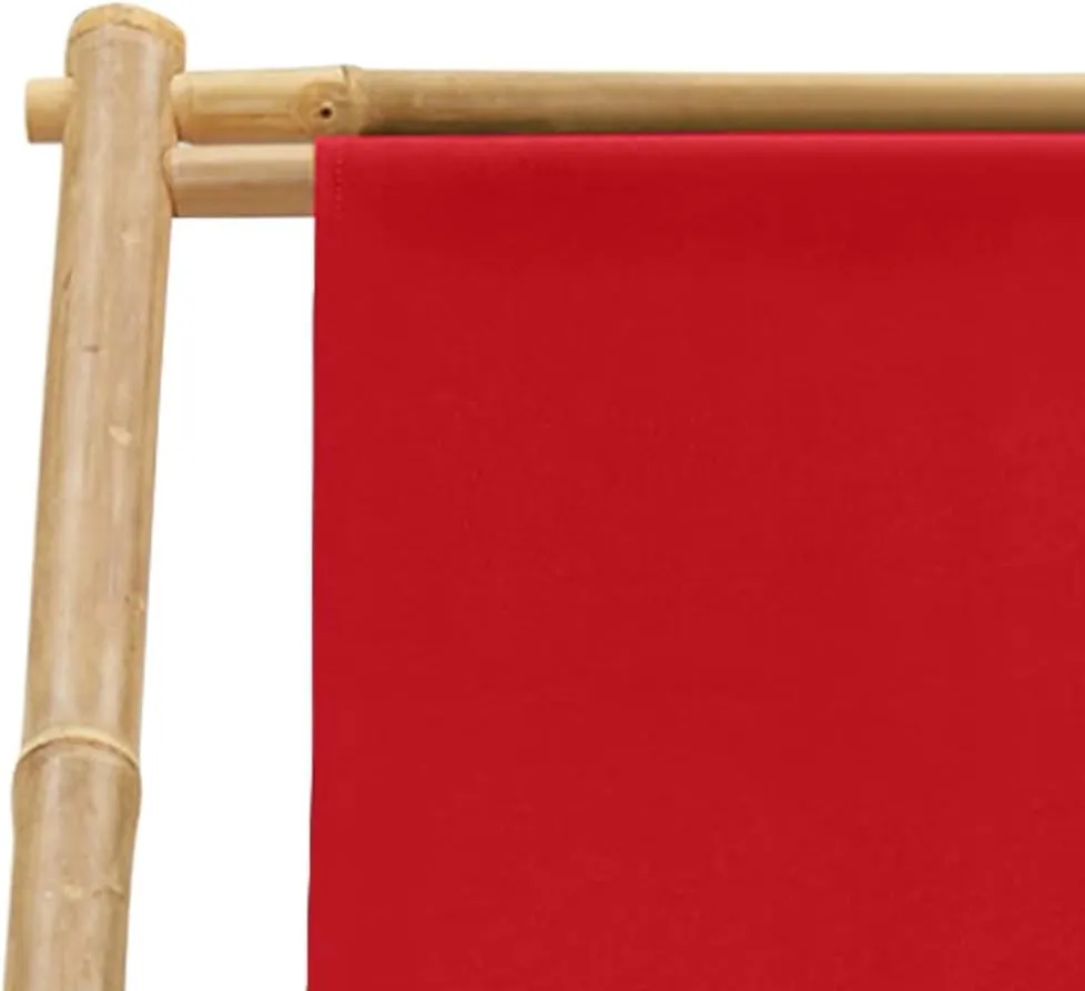 Outdoor Chairs,Zero Gravity Chair,Folding Stool,Deck Chair Bamboo and Canvas RedFor Gardens, patios, Balconies
