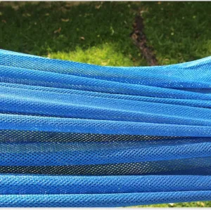 Outdoor Garden Polyester Hammock Portable Wooden Pole Bed Mesh Breathable Ultralight Swing Hammock Chair