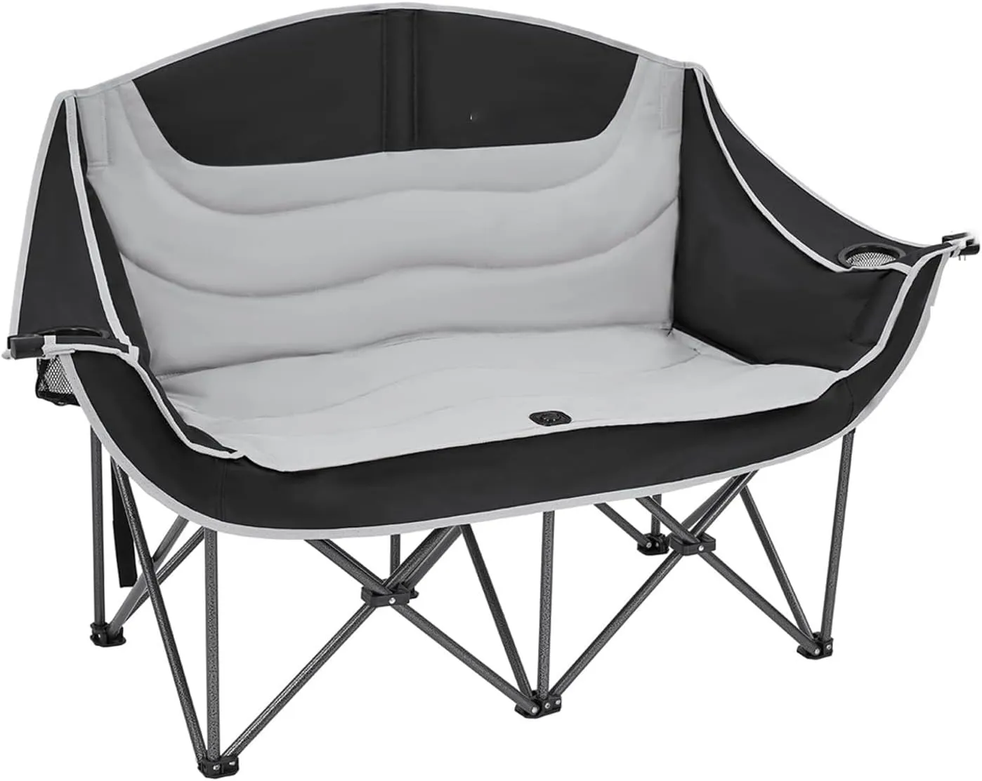 Oversized Double Camping Chair, Portable Folding Sofa Recliner, Equipped with Cup Holder, Provides Comfortable Double Seating, Suitable for Camping