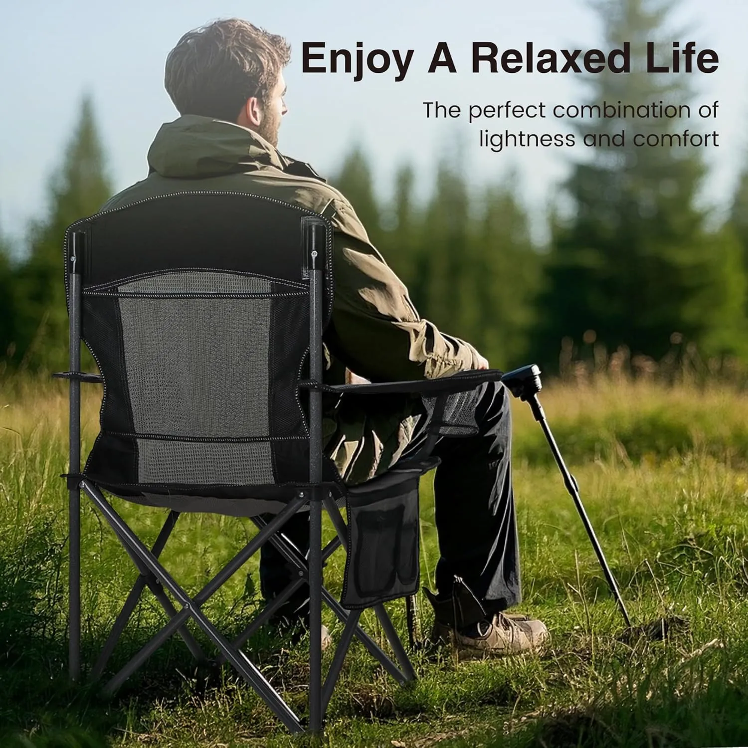 Oversized Portable Mesh Camping Folding Chair