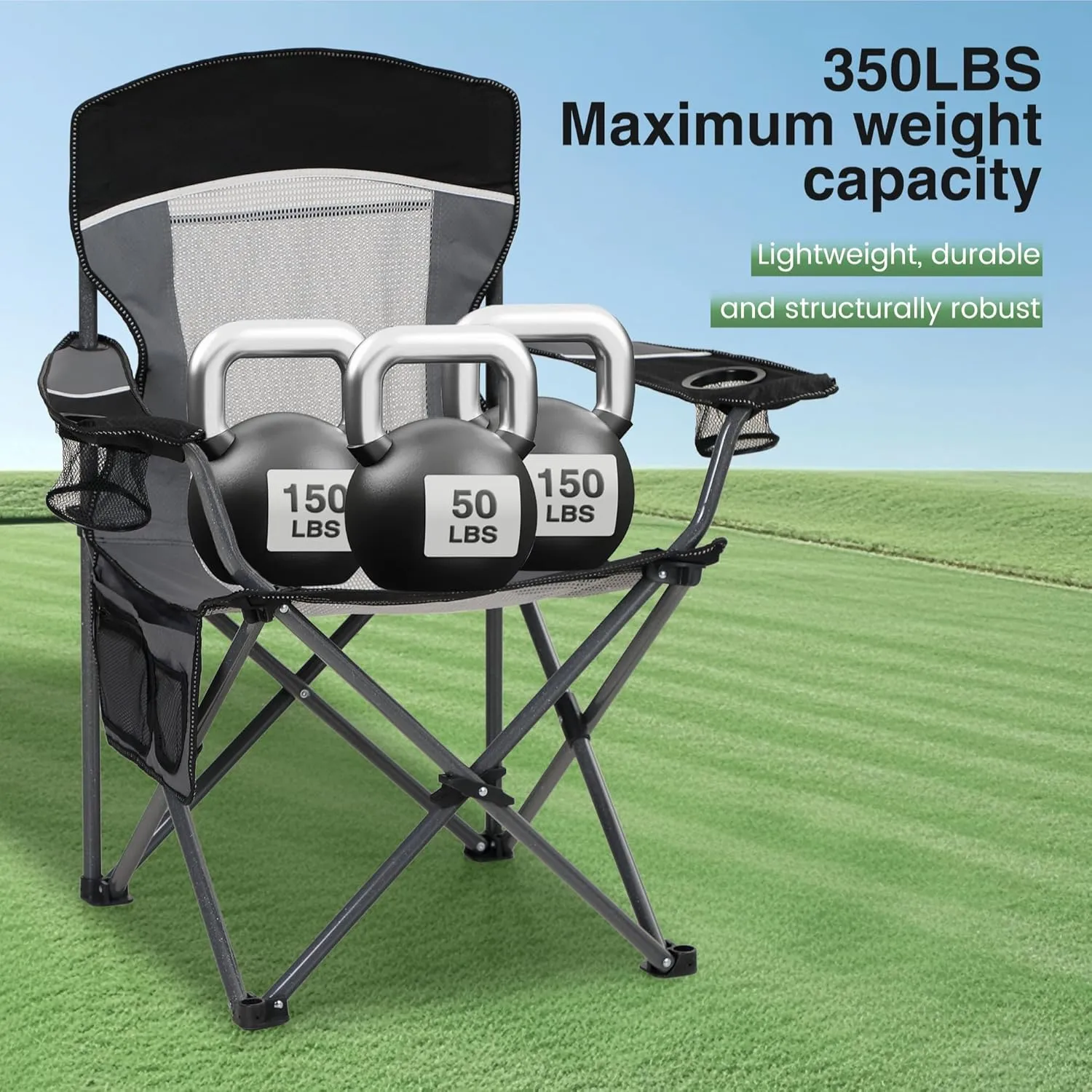 Oversized Portable Mesh Camping Folding Chair