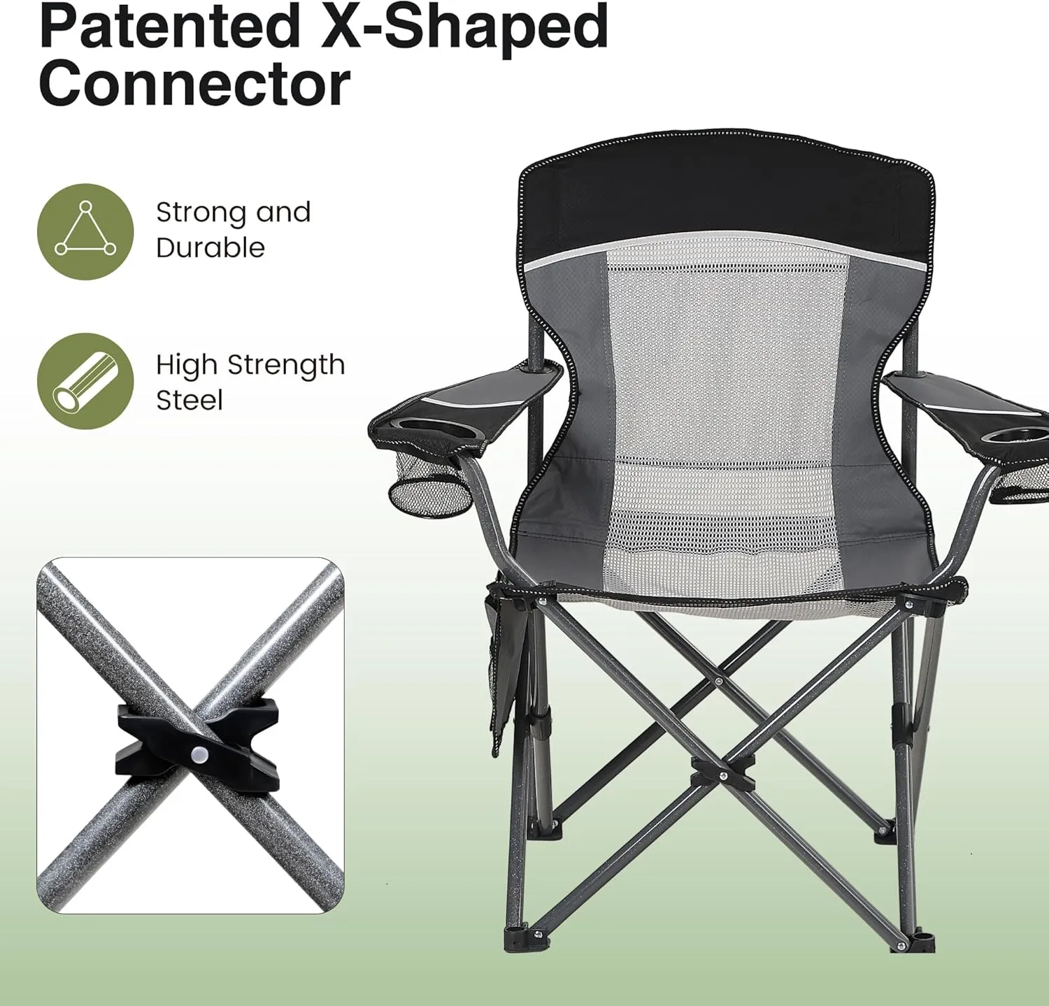 Oversized Portable Mesh Camping Folding Chair
