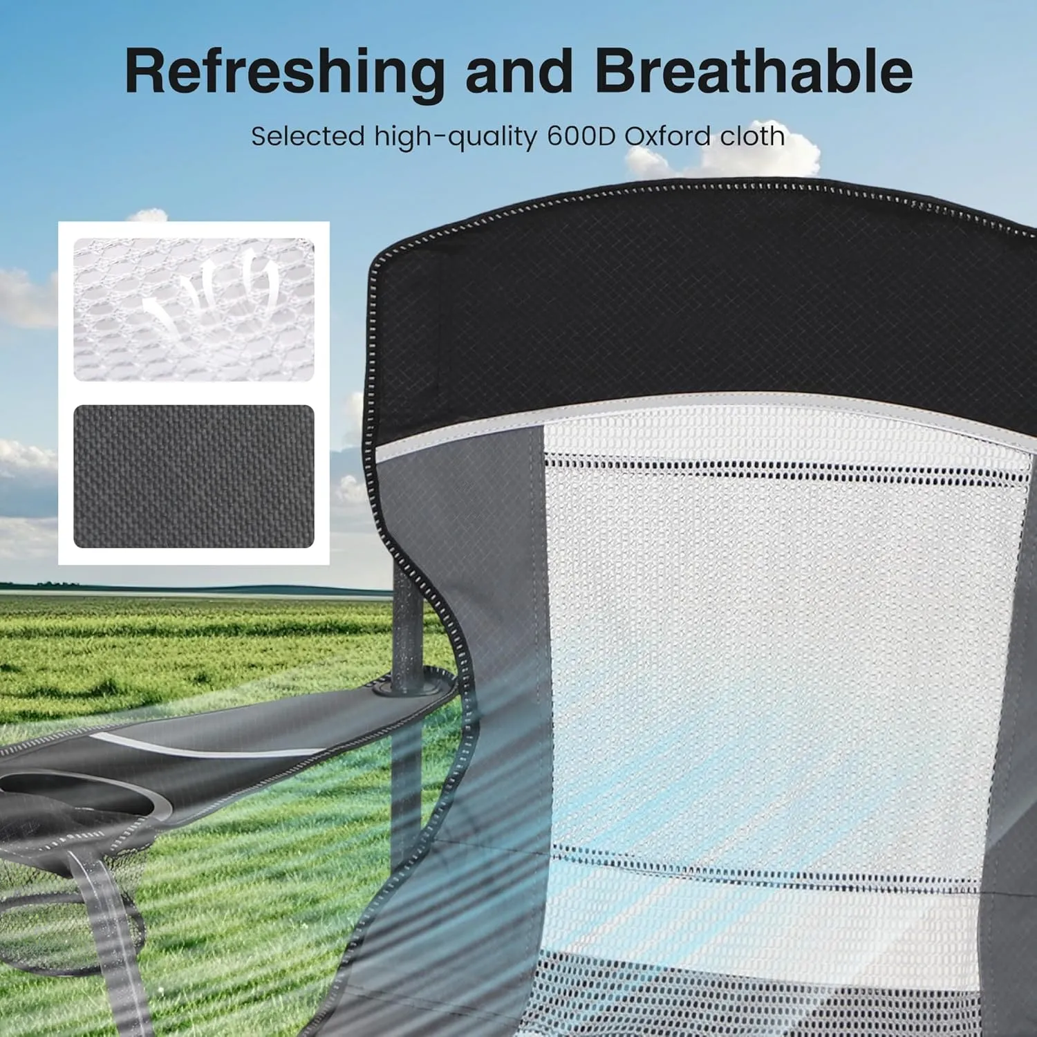 Oversized Portable Mesh Camping Folding Chair