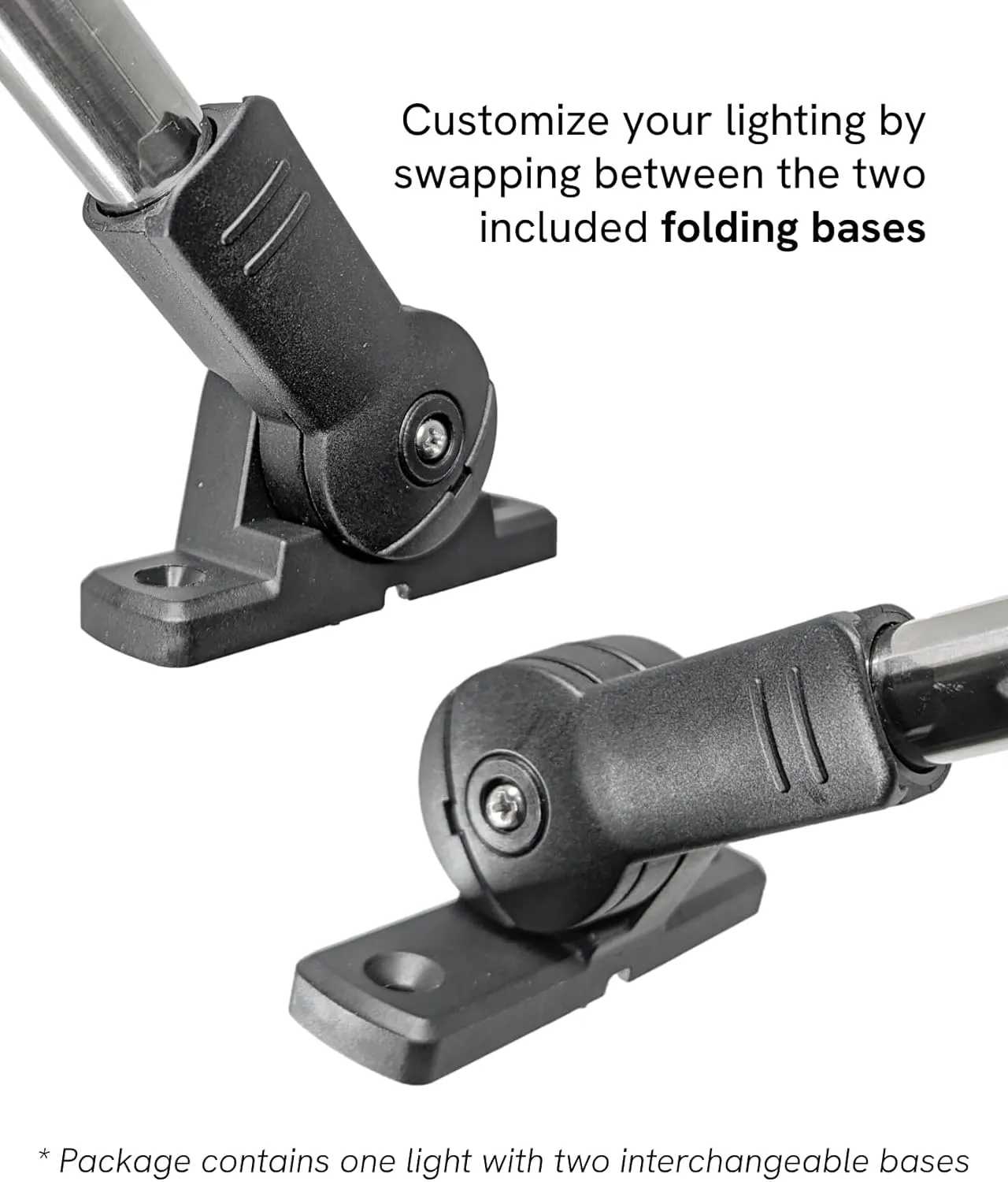 Pactrade Marine Aluminium LED RV Adjustable All Round 360 Degree with Stern Pole Navigation Anchor Light Pontoon Fishing Boat Kayak (16" Vertical & Horizontal)