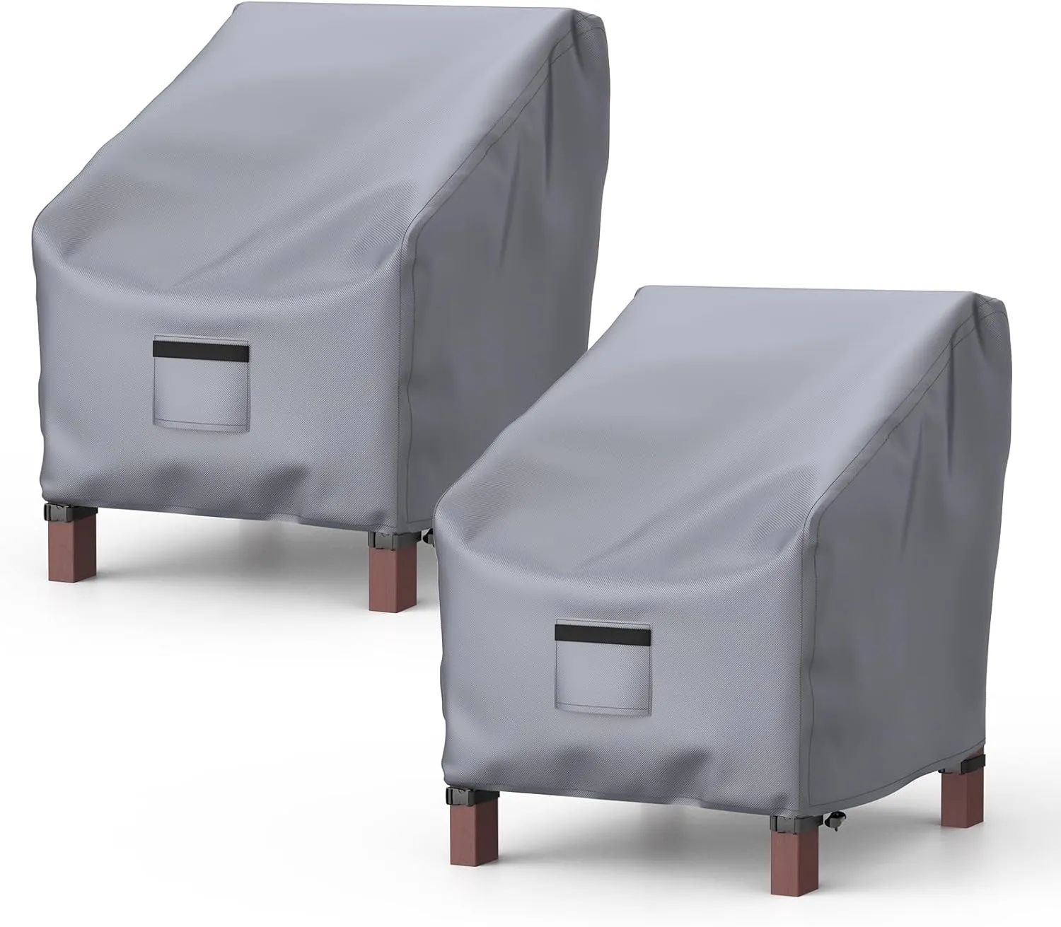 Patio Chair Covers for Outdoor Furniture - Waterproof 2 Pack, Heavy Duty, Large Covers for Lounge Lawn Deep Seat (36" W x 37" D x 36" H) - Gray