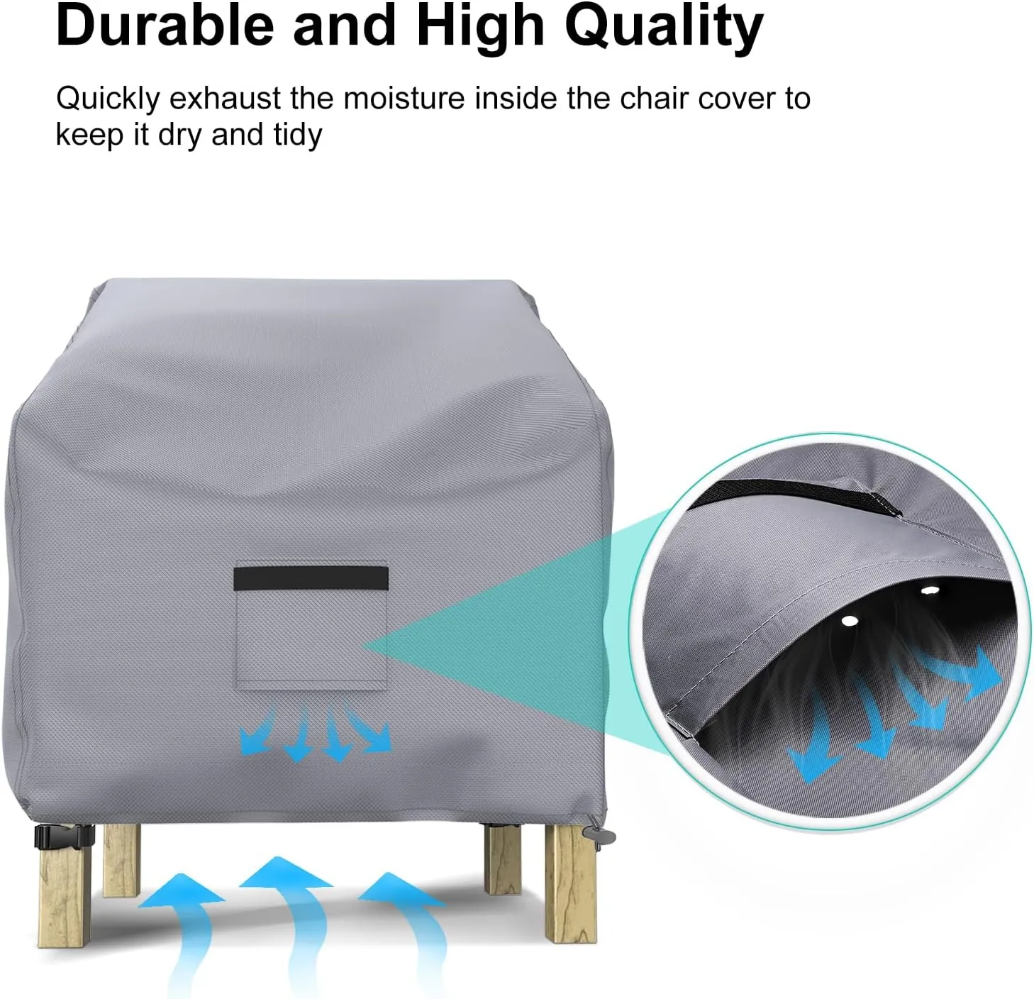 Patio Chair Covers for Outdoor Furniture - Waterproof 2 Pack, Heavy Duty, Large Covers for Lounge Lawn Deep Seat (36" W x 37" D x 36" H) - Gray