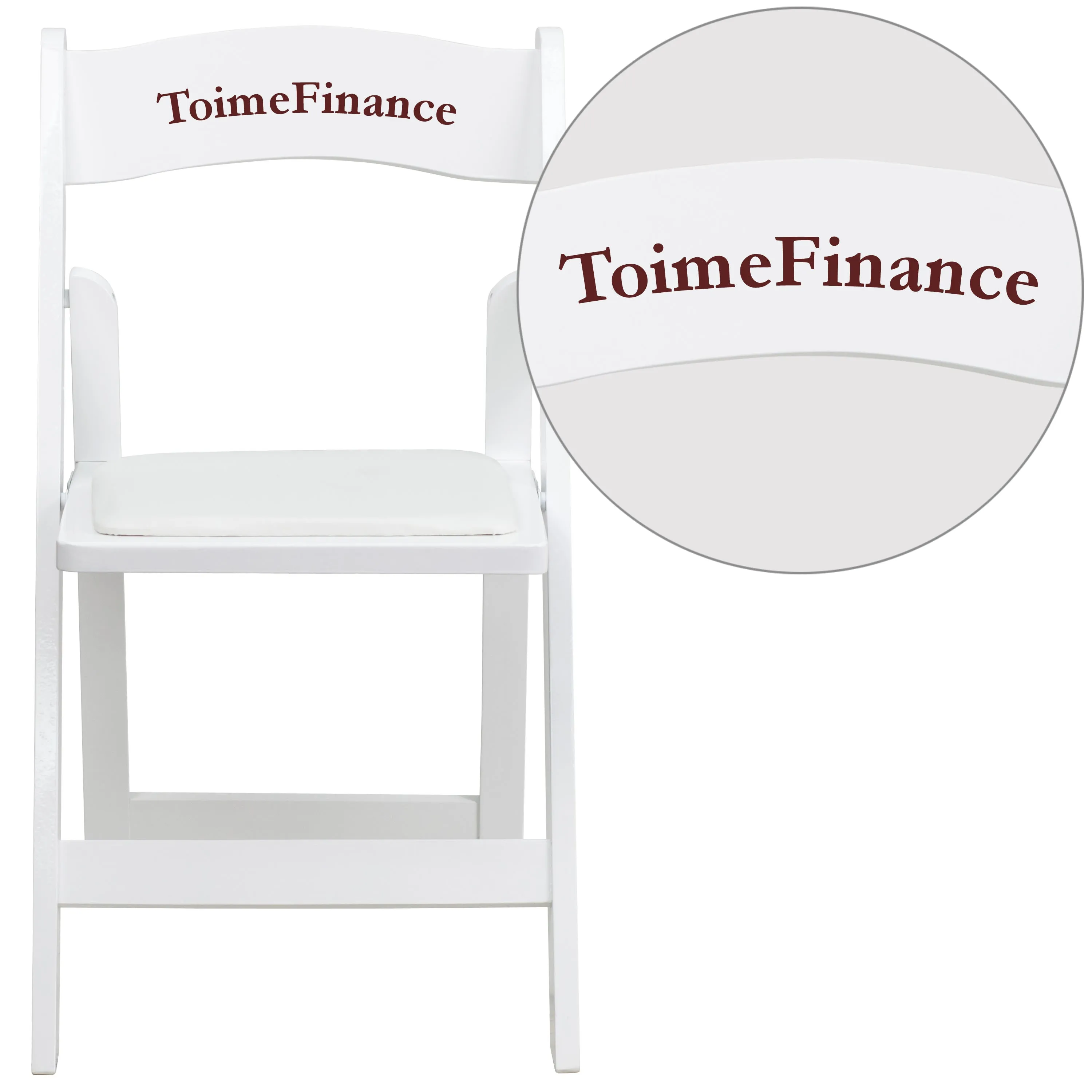 Personalized HERCULES Series Wood Folding Chair with Vinyl Padded Seat
