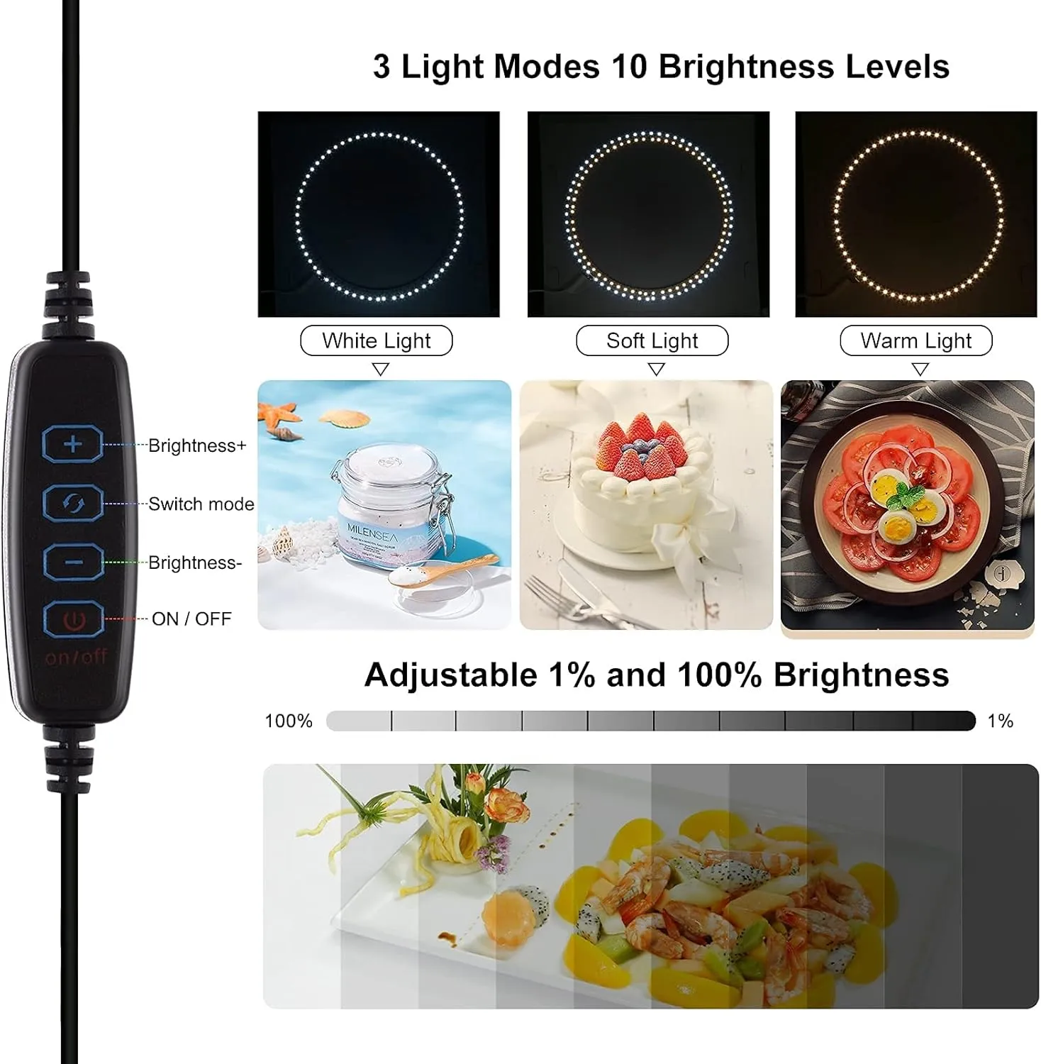 Photo Studio Box, PULUZ 40cm Folding Lightbox 160 LED Ring Light Portable Photo Studio Photography Shooting Tent Box Kit 12 Colors Backdrops USB Light Box for Phones DSLR Camera 16 x 16 inch
