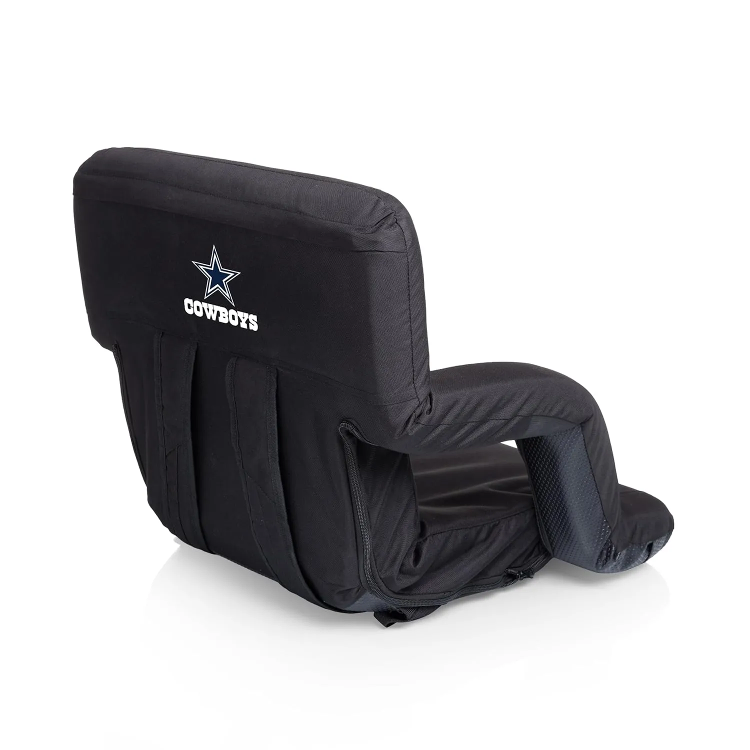 PICNIC TIME Black Dallas Cowboys Ventura Seat Portable Recliner Chair