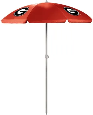 PICNIC TIME NCAA Georgia Bulldogs Outdoor Canopy Sunshade Beach Umbrella 5.5' - Small Patio Umbrella - Beach Chair Umbrella