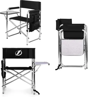 PICNIC TIME NHL Tampa Bay Lightning Sports Chair with Side Table - Beach Chair - Camp Chair for Adults