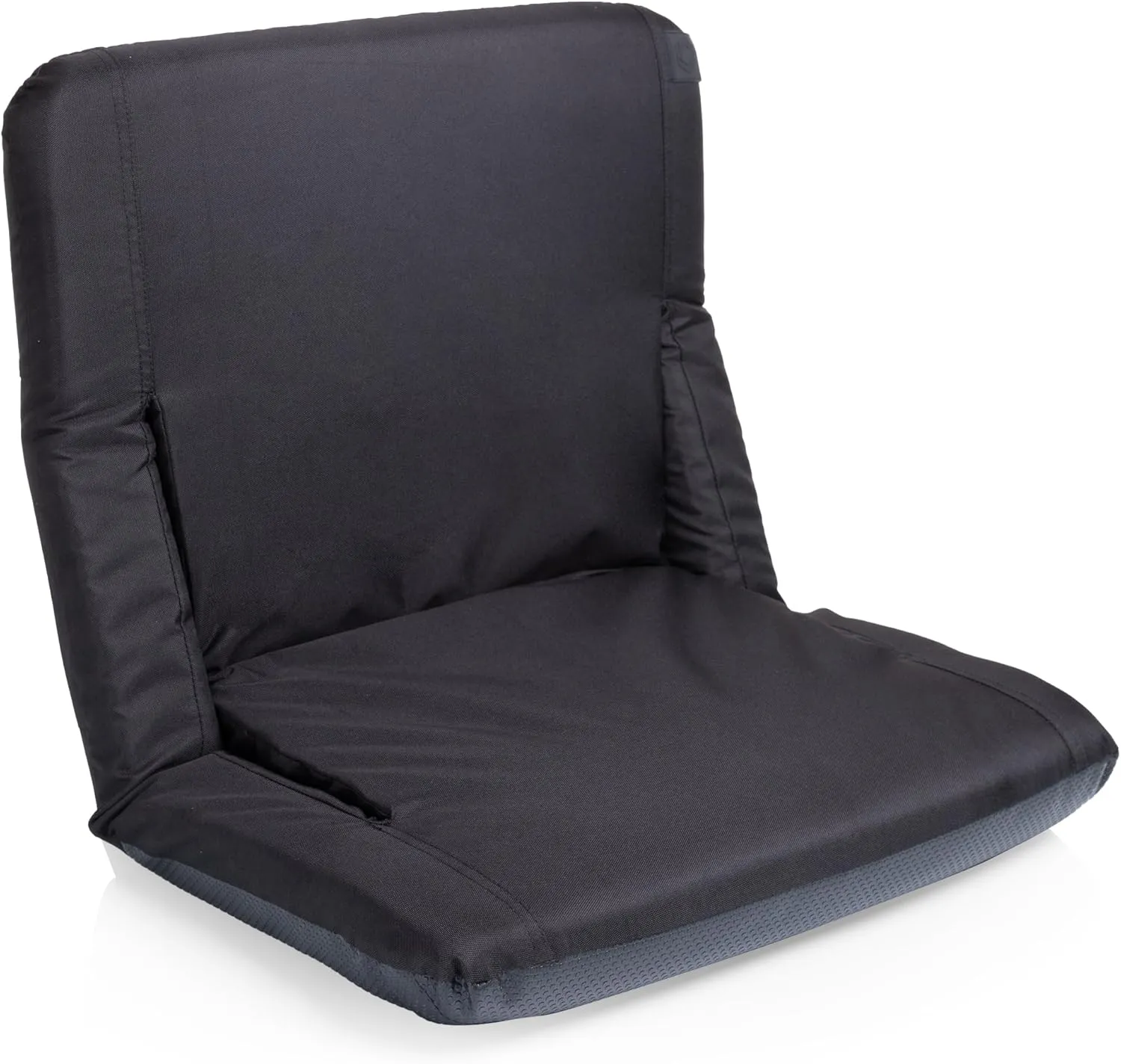 PICNIC TIME ONIVA - a Brand Ventura Reclining Stadium Seat with Back Support - Bleacher Seat - Beach Floor Chair, (Black)