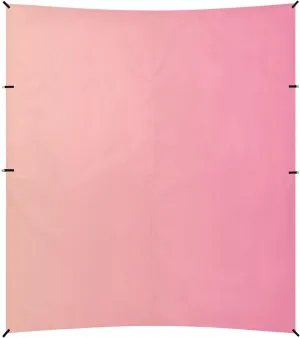 Pink Gradient Foldable Beach Cabana UPF50  Protection Water-Resistant Large Sun Shelter Includes Sand Shovel, Sandbags, Stability Poles for Camping, Picnics, Backyard