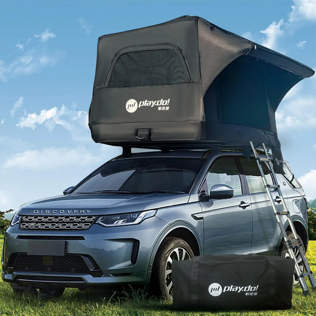 PlayDo Car Rooftop Tent Inflatable Portable Outdoor Tents Easy Set-up Four Season Water Proof Large Internal Space Prevent Bumping Camping Dome Glamping Tent Suitable for SUV,Truck and Car Trip