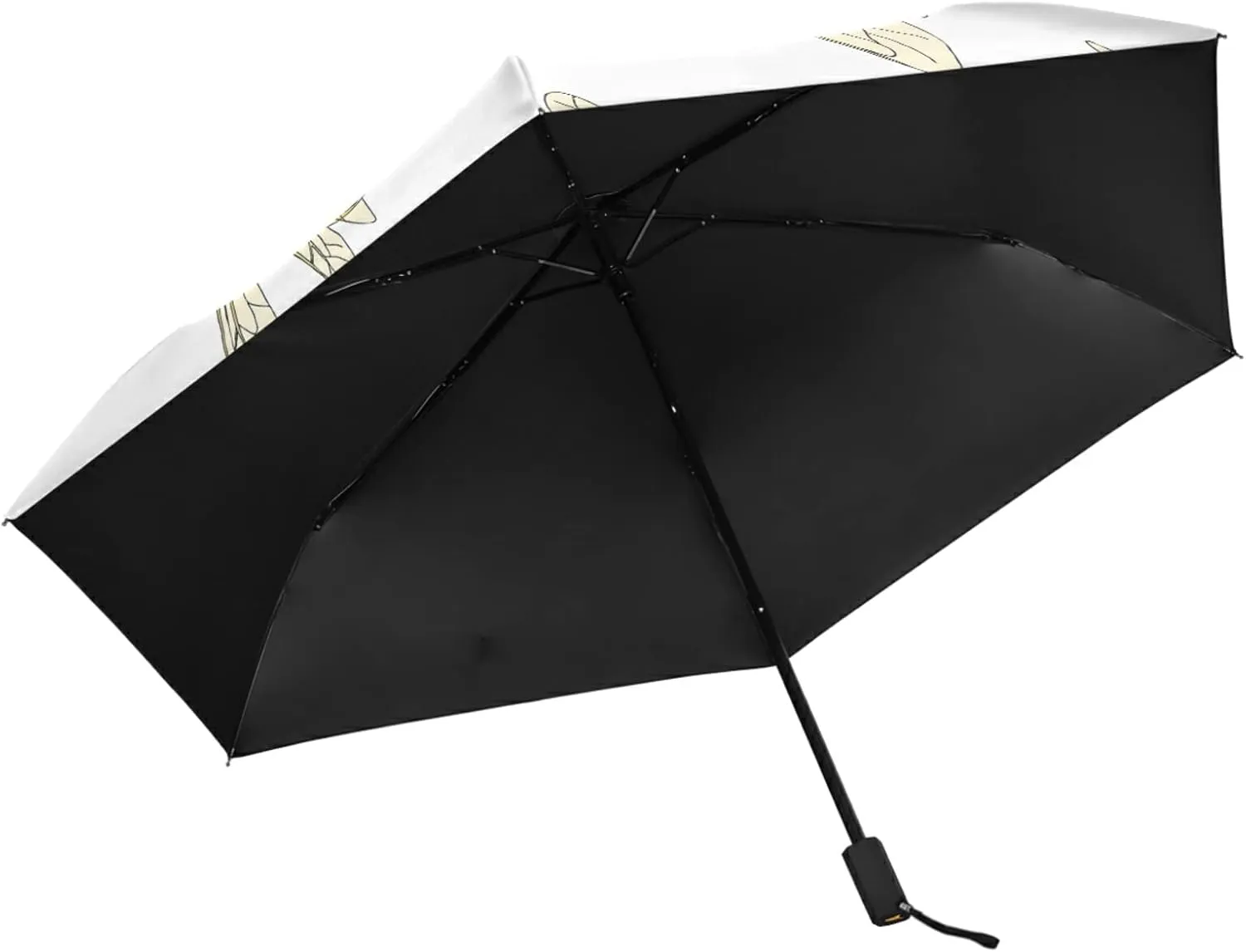 Poeticcity Folding Umbrella, Anti-UV 3 Folds Lightweight Parasol, Compact Windproof Strong Umbrellas for Car Travel Sun & Rain