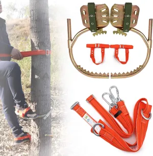 Pole Climbing Spikes, Adjustable Tree Climbing Tool with Safe Belt Set, Professional Non-Slip Tree Climbing Spikes for Climbing Hunting Observation Picking Fruit,450model