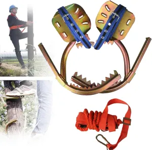 Pole Climbing Spikes, Tree Climbing Gear with Safe Belt, Adjustable Tree Climbing Spikes for Climbing Hunting Observation Picking