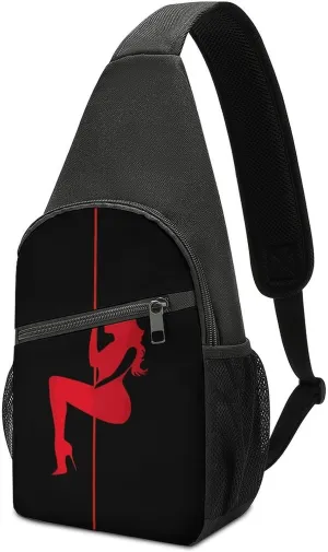 Pole Women Illustration Dancer Crossbody Sling Bags Chest Shoulder Backpack DayPack Handbag