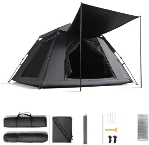 Pop Up Tents for Adults with Moisture-Proof Pad,Sun Protection 4 Man Tent Stable and Lightweight Pop Up Tents for Adults for Family,Outdoor,Hiking and Mountaineering 4 People