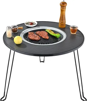 Portable Barbecue Charcoal Grill with Side Table Ideal for Outdoor Cooking Camping Hiking Picnics Backpacking Compact and Foldable BBQ for Any Outdoor Event