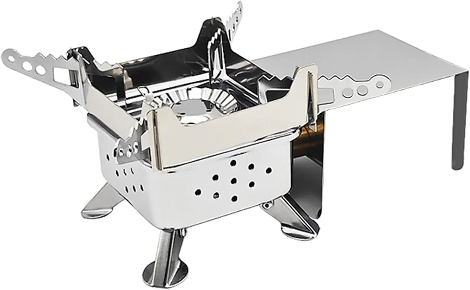 Portable Camping Gas Stove, Stainless Steel Compact Backpac Stove for Hiking Fishing Shelter, Piezo Ignition Outdoor Burner with High Heat Performance (DirBak5MuUaf-Y293044-3)