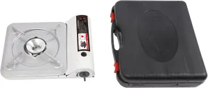 Portable Camping Stove, 3500W Gas Stove with Grill Plate and Portable Case, BBQ Grill Butane Camping Stove Camping Stove Ideal for Outdoor Cooking Camping Road Trip Gathering (White)