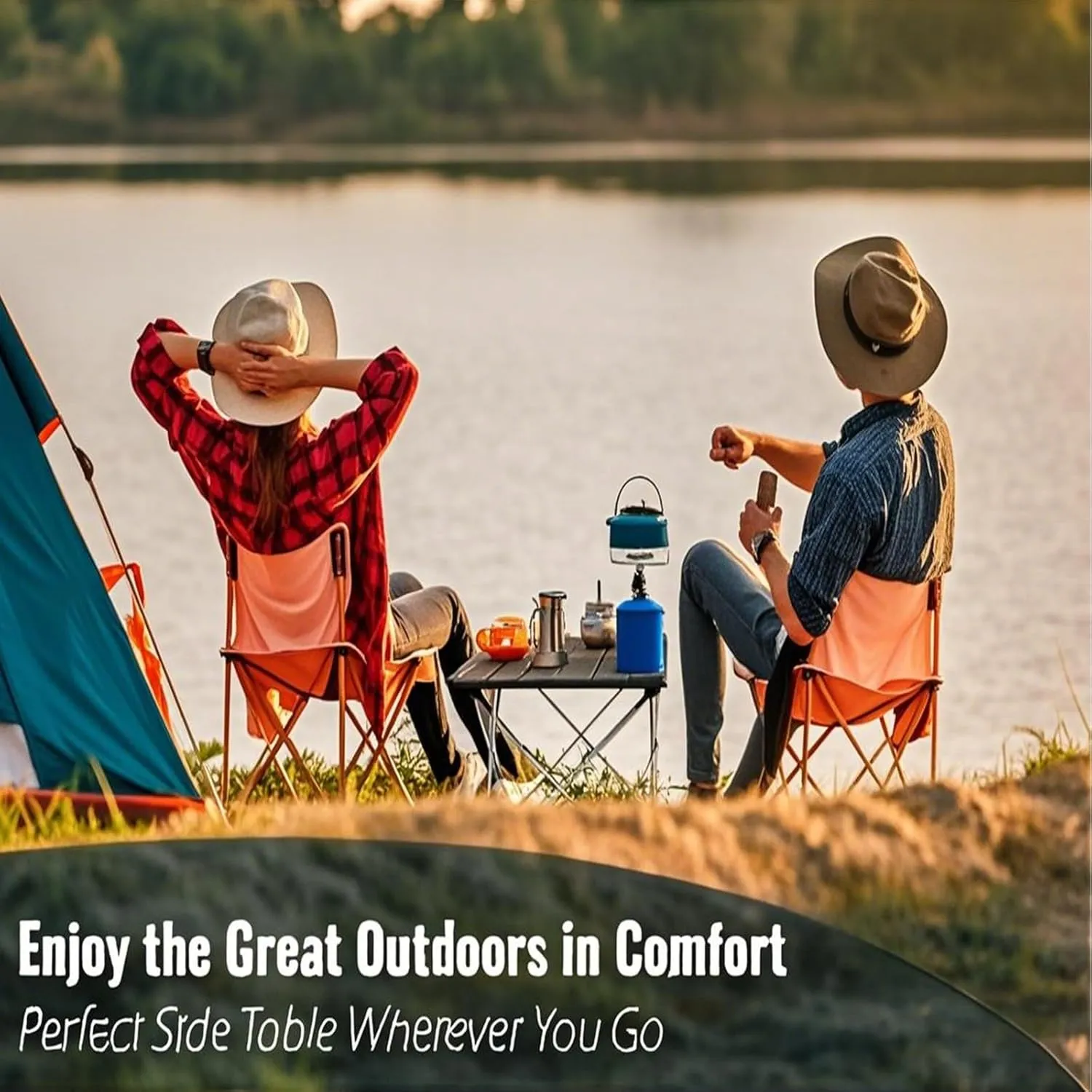 Portable Camping Table, Ultralight Aluminum Folding Table with Carry Bag, Perfect for Picnic, Beach, Travel, BBQ, and Outdoor Cooking Wood Color 120×55×50cm/47×21×19.7in