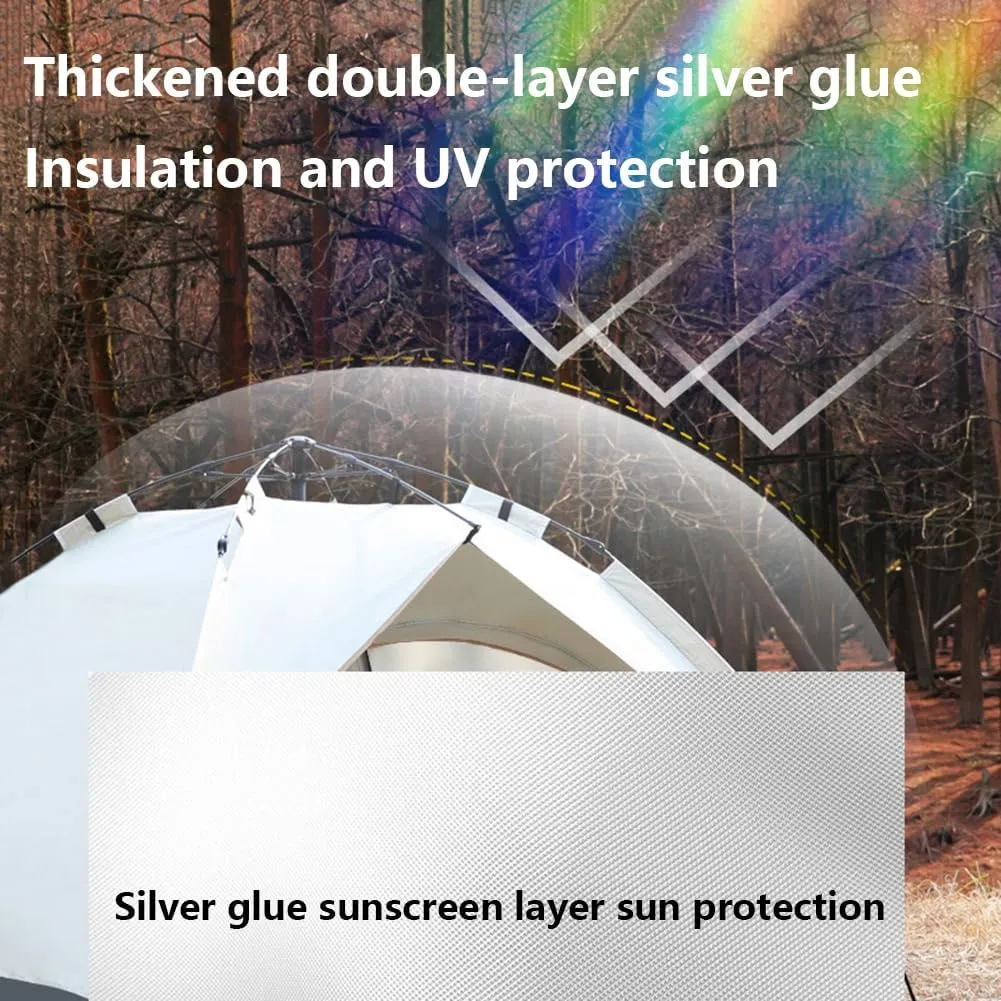 Portable Camping Tent 2-3 Person, Windproof UV Protection Automatic Double Layered Pop-Up Light Weight Beach Tent Quick Setup, for Beach Outdoor Fishing Weekend Trips