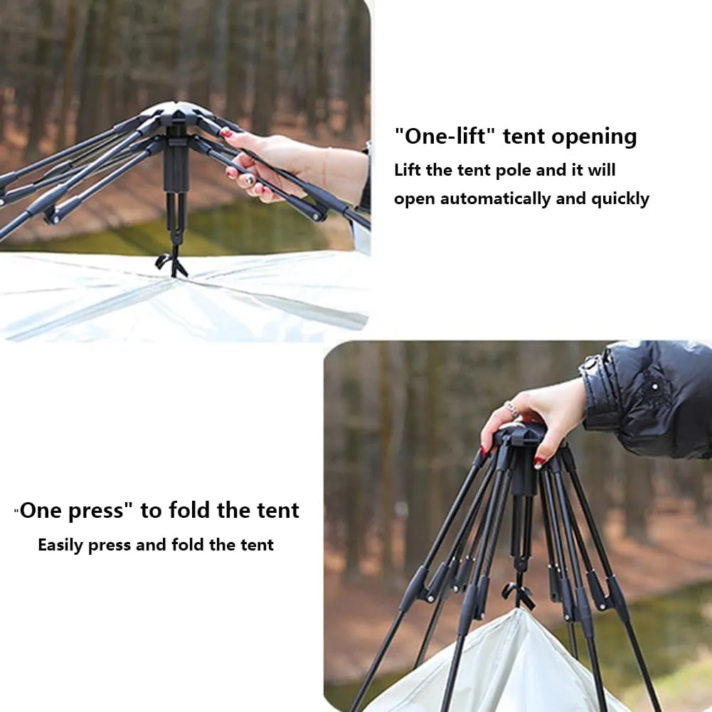 Portable Camping Tent 2-3 Person, Windproof UV Protection Automatic Double Layered Pop-Up Light Weight Beach Tent Quick Setup, for Beach Outdoor Fishing Weekend Trips