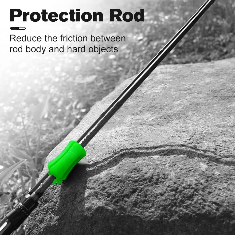 Portable Fishing Rod Fixed Ball, Multi-Function Rubber Fishing Pole Clip, Silicone Fishing Rod Holder Straps, Wear Resistant Tight Fishings Tool for Various Sizes Fishings Pole
