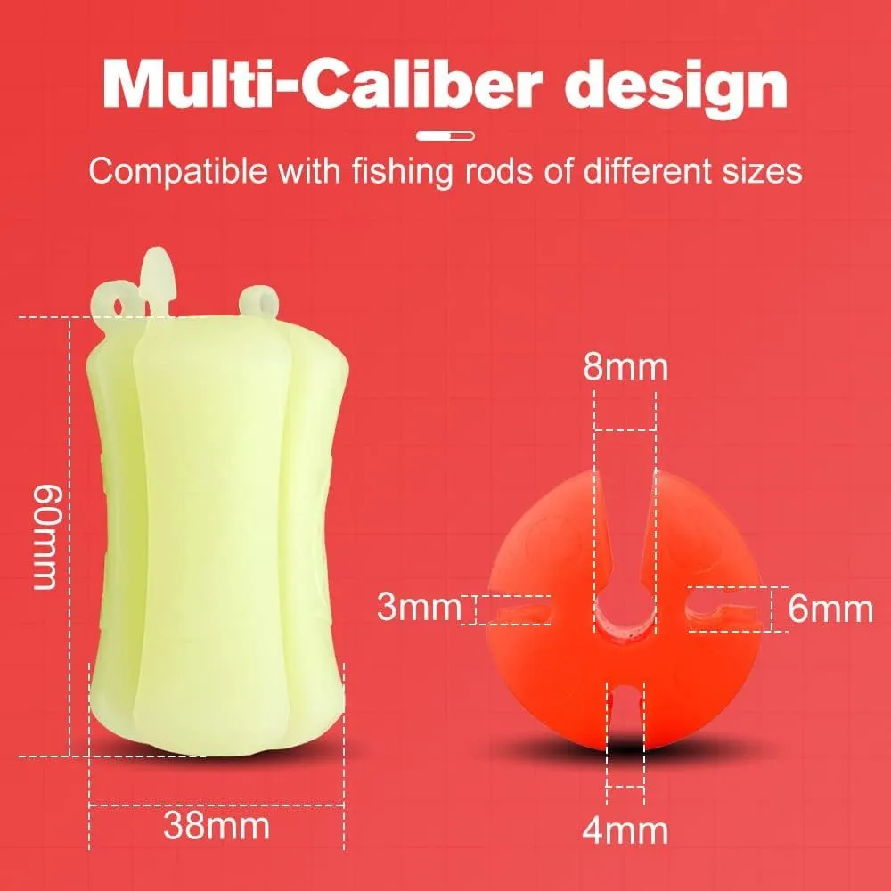 Portable Fishing Rod Fixed Ball, Multi-Function Rubber Fishing Pole Clip, Silicone Fishing Rod Holder Straps, Wear Resistant Tight Fishings Tool for Various Sizes Fishings Pole