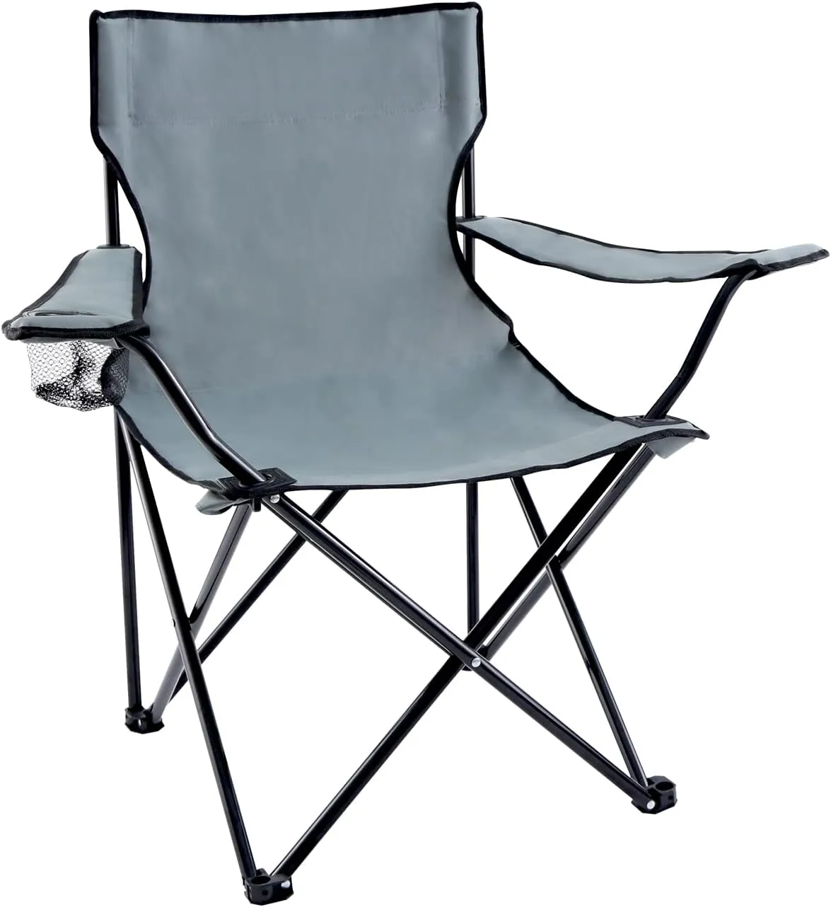 Portable Folding Camping Chairwith Mesh Cup,Enjoy The Outdoors with A Versatile Folding Chair, Sports Chair, Outdoor Chair and Lawn Chair, (Grey)