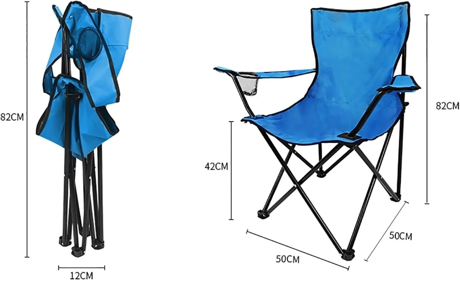 Portable Folding Chair Folding Camping Chairs with Steel, Portable Camp and Sports Chair Heavy Duty for Adults Adjustable Folding Chair(E)