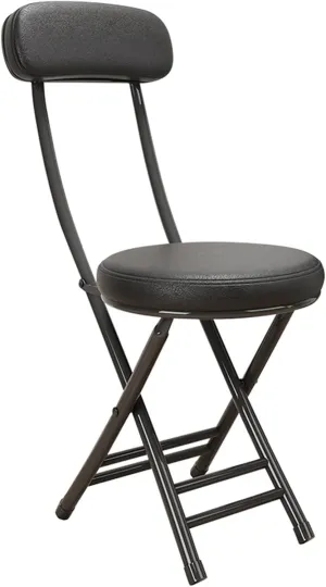 Portable Folding Stool 18Inch Counter Height Bar Stool Cushioned Padded Folding Stool for Fishing Hiking Gardening Travel