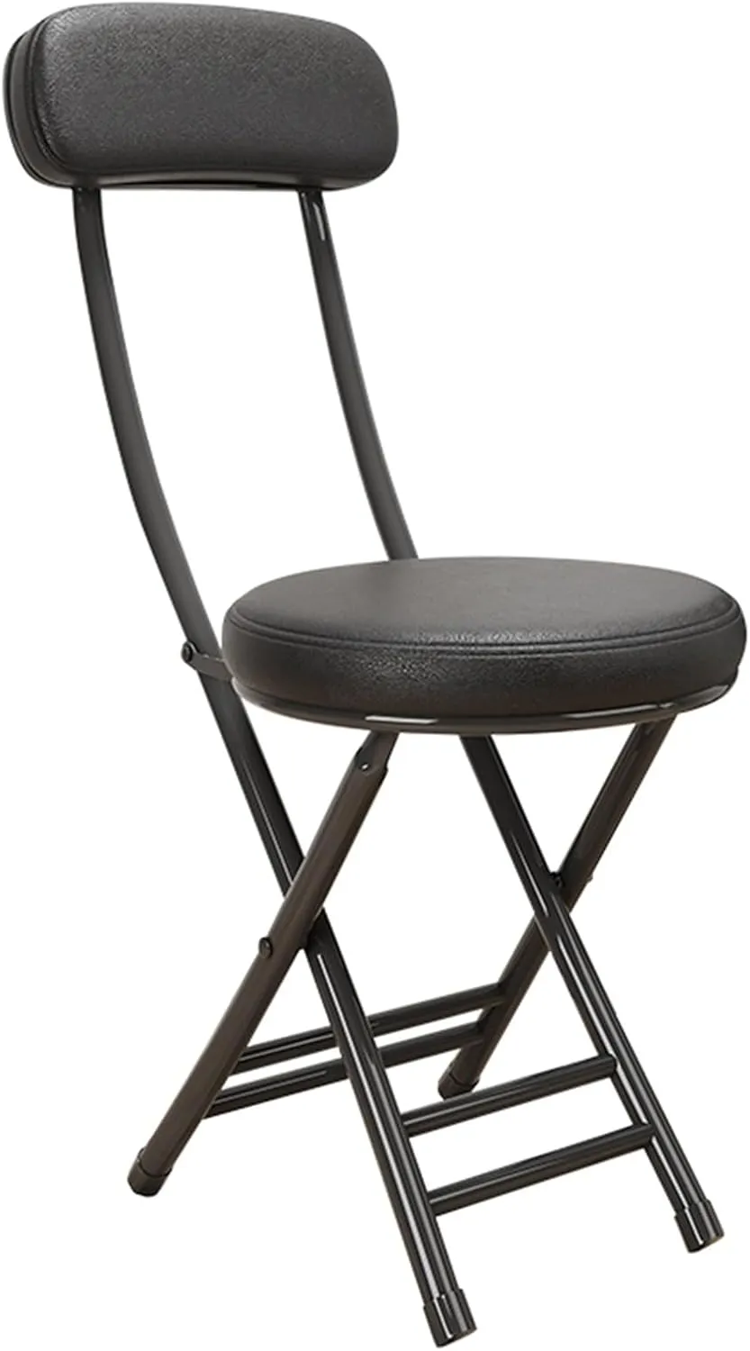 Portable Folding Stool 18Inch Counter Height Bar Stool Cushioned Padded Folding Stool for Fishing Hiking Gardening Travel