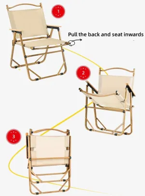 Portable Outdoor Folding Camping Chair With Wooden Armrests, Widened Ultralight Aluminum Outdoor Camping Chair, Fishing Chair, Beach Chair For Lawn Picnic, Can Hold Approximat(Size:Medium,Color:green)
